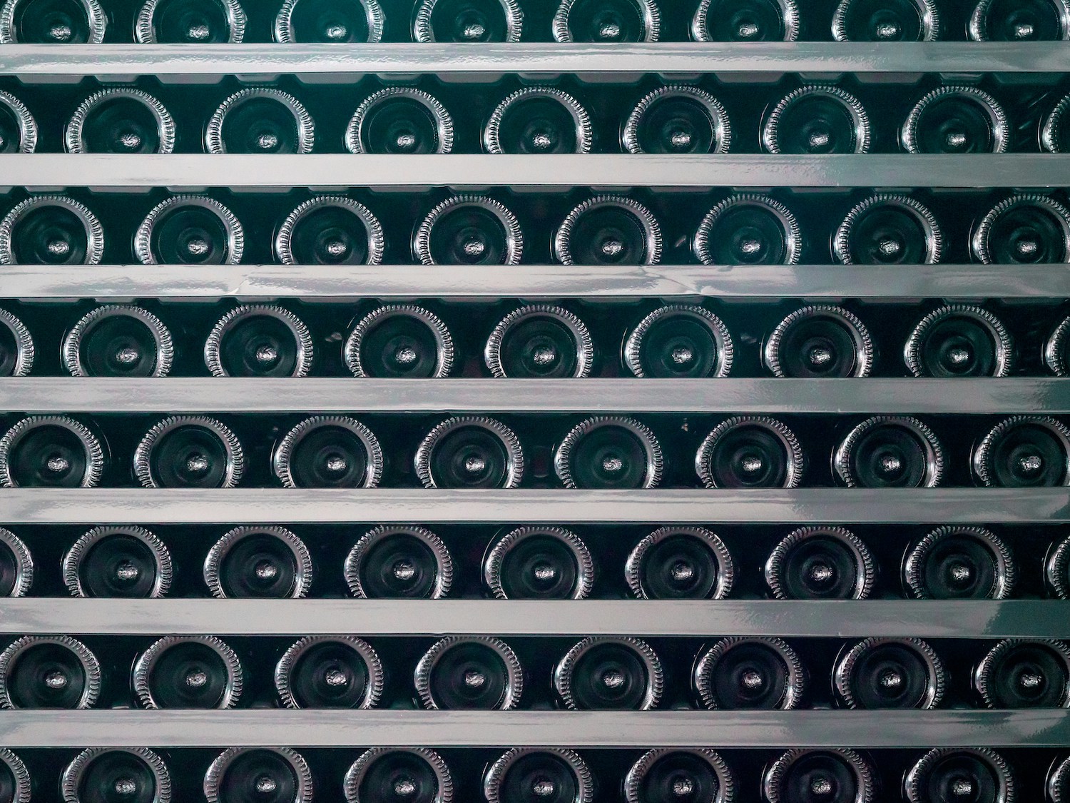 wine bottles in storage